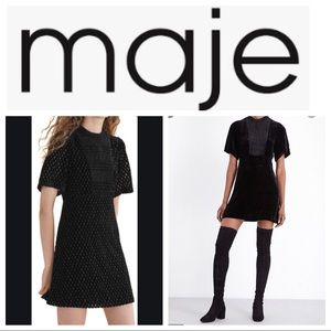 Maje Rivina Stretch Velvet Criss Cross Mini Dress--INCREDIBLE DEAL